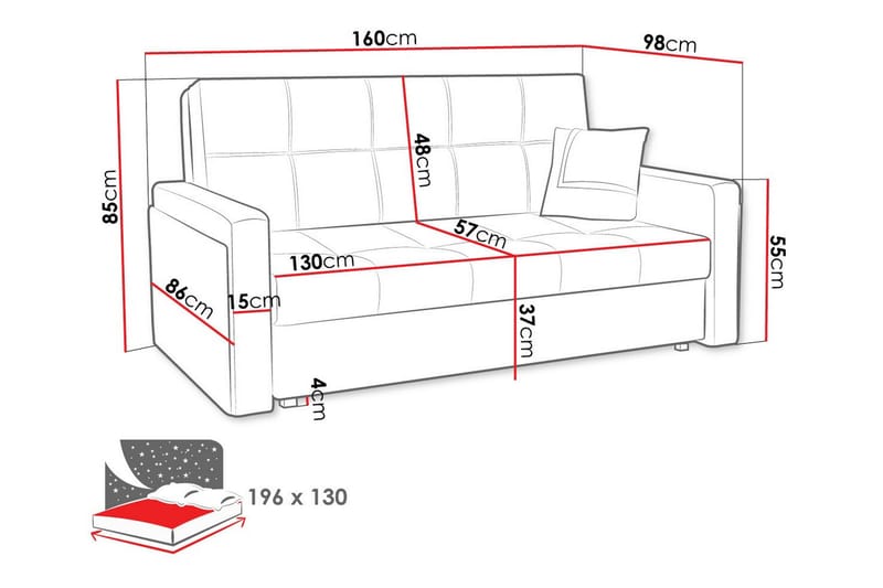 Denegal 2-personers Sovesofa - Grøn - Møbler - Sofaer - Sovesofaer