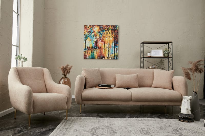 Devika Sovesofa 3-personers - Beige - Møbler - Sofaer - Sovesofaer