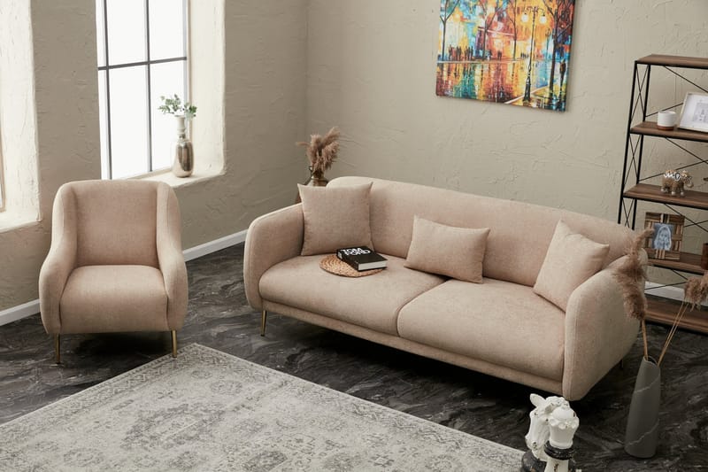 Devika Sovesofa 3-personers - Beige - Møbler - Sofaer - Sovesofaer