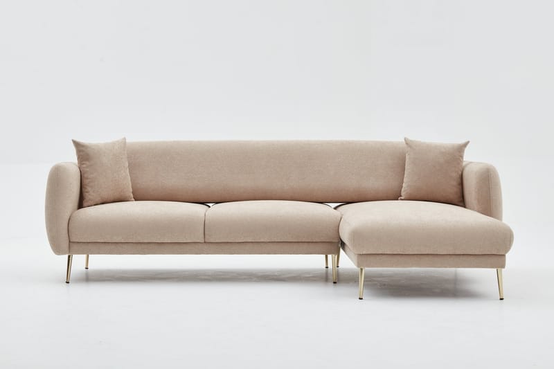 Devika Sovesofa med Chaiselong 4-personers - Beige - Møbler - Sofaer - Sovesofaer