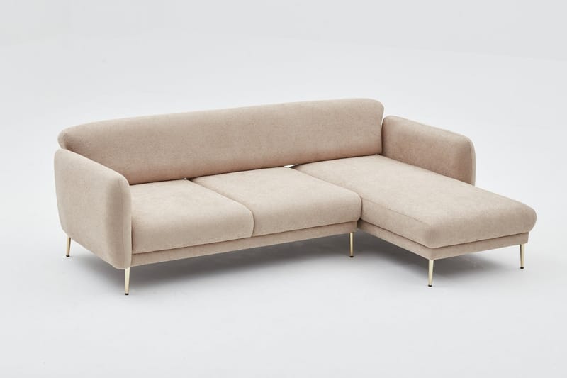 Devika Sovesofa med Chaiselong 4-personers - Beige - Møbler - Sofaer - Sovesofaer