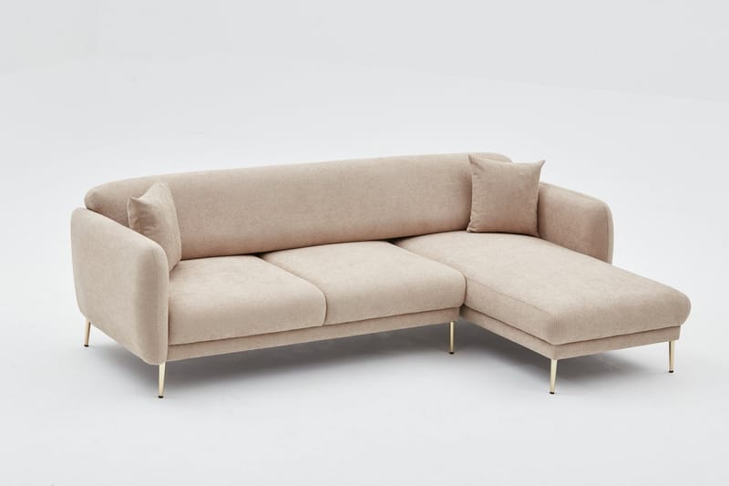 Devika Sovesofa med Chaiselong 4-personers - Beige - Møbler - Sofaer - Sovesofaer