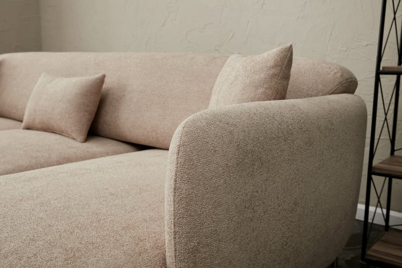 Devika Sovesofa med Chaiselong 4-personers - Beige - Møbler - Sofaer - Sovesofaer