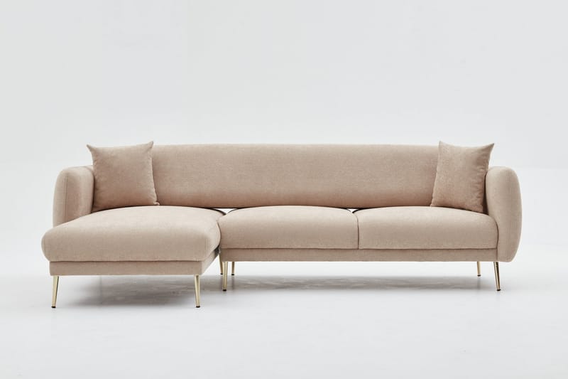 Devika Sovesofa med Chaiselong 4-personers - Beige - Møbler - Sofaer - Sovesofaer