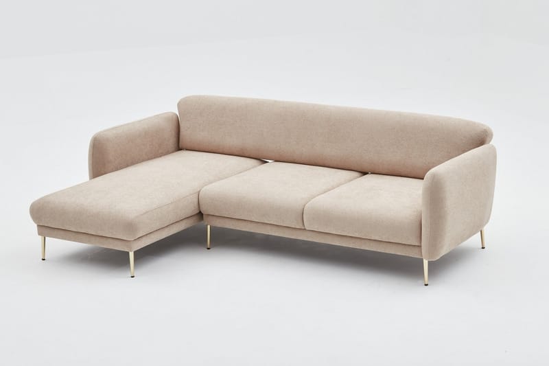 Devika Sovesofa med Chaiselong 4-personers - Beige - Møbler - Sofaer - Sovesofaer