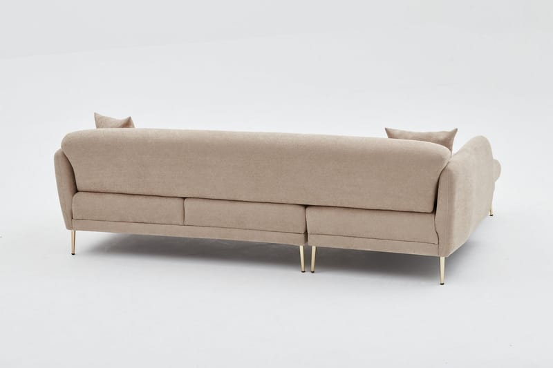 Devika Sovesofa med Chaiselong 4-personers - Beige - Møbler - Sofaer - Sovesofaer