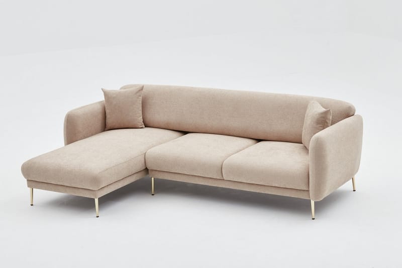 Devika Sovesofa med Chaiselong 4-personers - Beige - Møbler - Sofaer - Sovesofaer