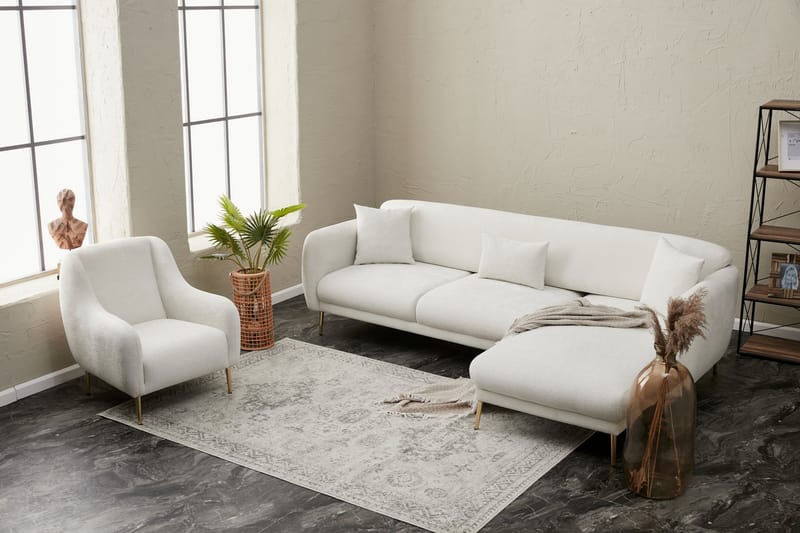 Devika Sovesofa med Chaiselong 4-personers - Lysebeige - Møbler - Sofaer - Sovesofaer