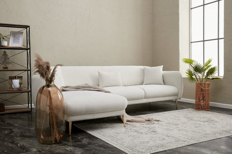 Devika Sovesofa med Chaiselong 4-personers - Lysebeige - Møbler - Sofaer - Sovesofaer