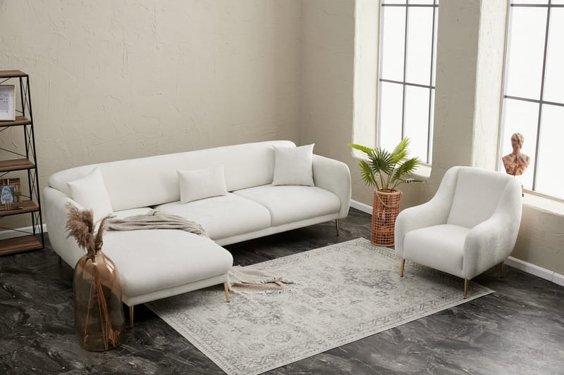 Devika Sovesofa med Chaiselong 4-personers - Lysebeige - Møbler - Sofaer - Sovesofaer