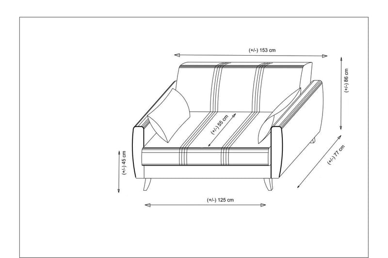 Dewan Sovesofa 2-personers - Lysegrå - Møbler - Sofaer - Sovesofaer