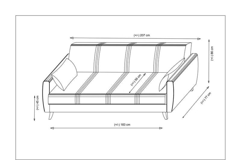 Dewan Sovesofa 3-personers - Lysegrå - Møbler - Sofaer - Sovesofaer