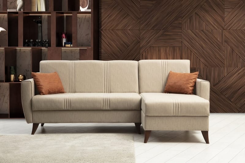 Dewan Sovesofa med Chaiselong 3-personers - Beige - Møbler - Sofaer - Sovesofaer