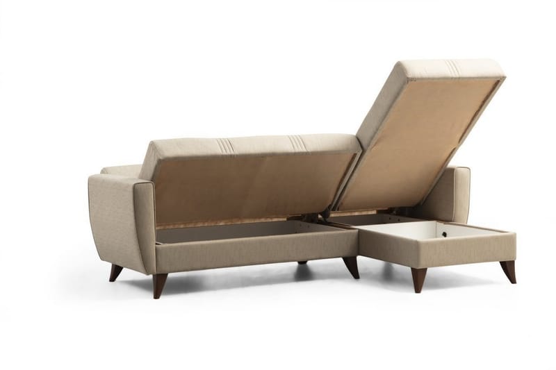 Dewan Sovesofa med Chaiselong 3-personers - Beige - Møbler - Sofaer - Sovesofaer