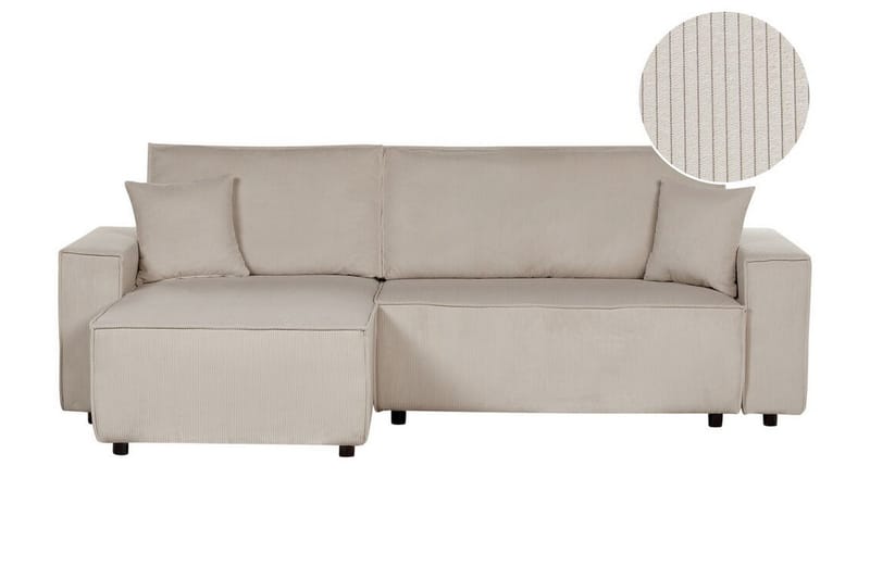 Dyshawn Hjørnesovesofa 2-personers - Beige/Sort - Møbler - Sofaer - Sovesofaer