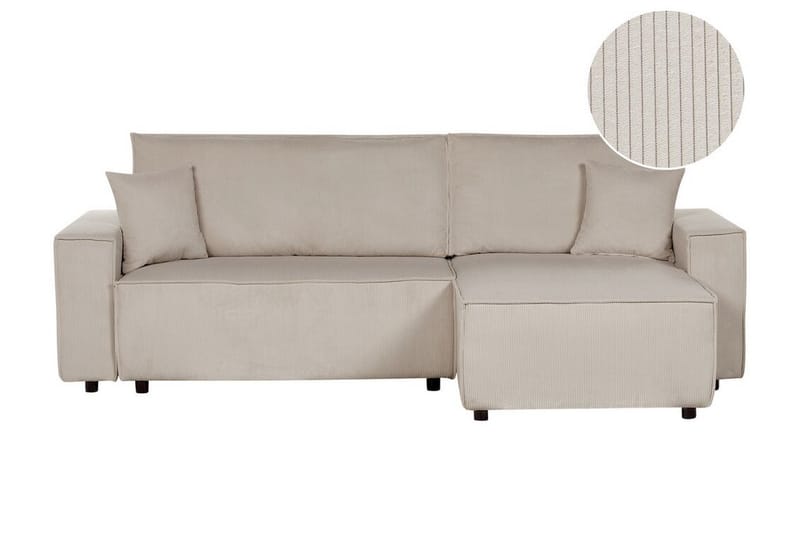 Dyshawn Hjørnesovesofa 2-personers - Beige/Sort - Møbler - Sofaer - Sovesofaer