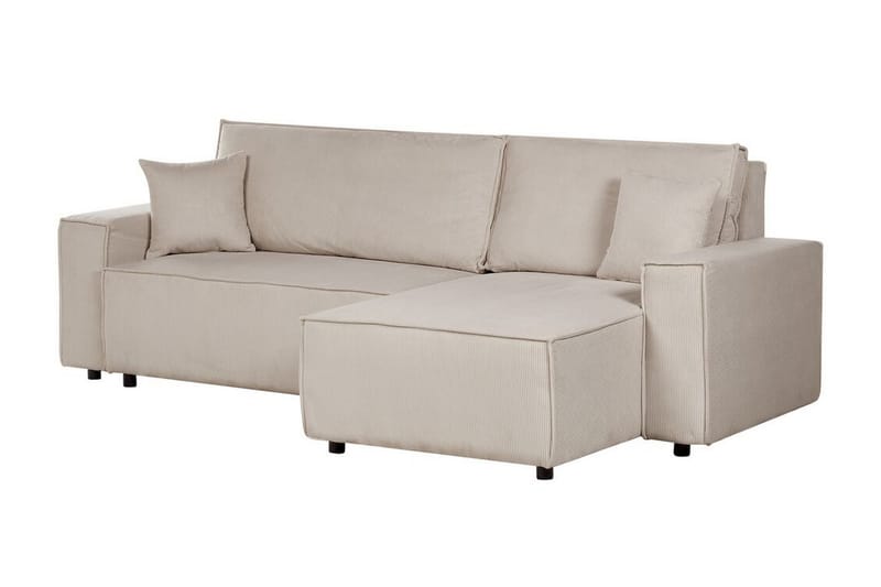 Dyshawn Hjørnesovesofa 2-personers - Beige/Sort - Møbler - Sofaer - Sovesofaer