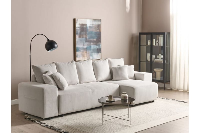 Dysis Hjørnesovesofa 3-personers - Beige/Sort - Møbler - Sofaer - Sovesofaer