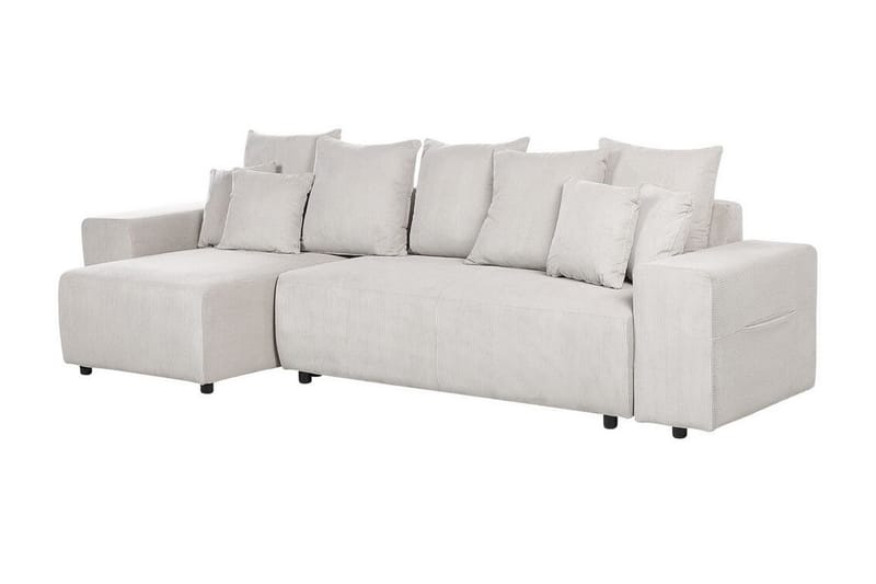 Dysis Hjørnesovesofa 3-personers - Beige/Sort - Møbler - Sofaer - Sovesofaer