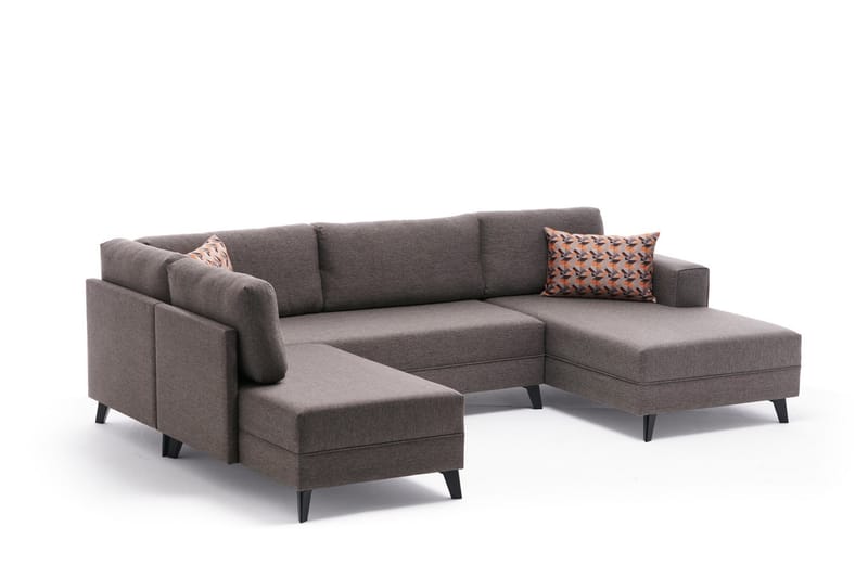 Efsunlu U-sovesofa - Brun/Sort - Møbler - Sofaer - Sovesofaer