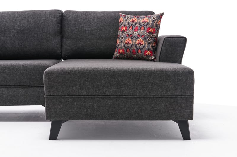 Eriska U-sovesofa - Antracit/Sort - Møbler - Sofaer - Sovesofaer