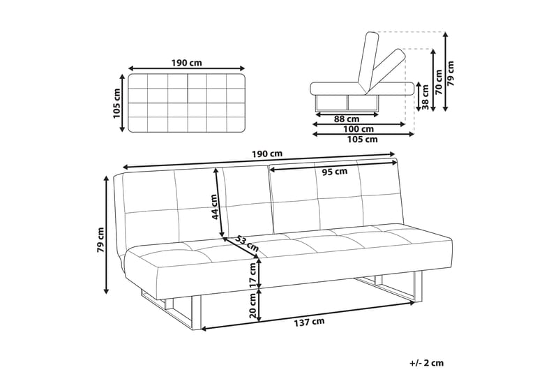 Faith Sovesofa 3-personers - Grøn/Sølv - Møbler - Sofaer - Sovesofaer