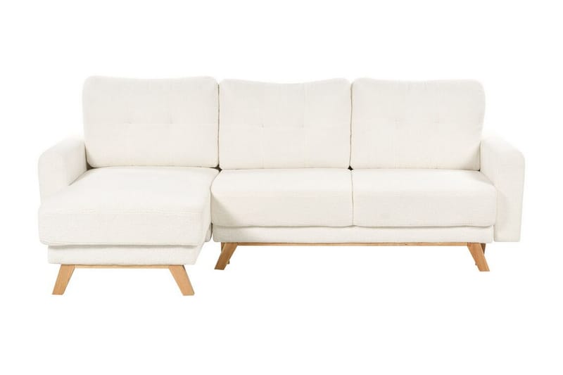 Faustin Hjørnesovesofa 3-personers - Hvid/Lyst træ - Møbler - Sofaer - Sovesofaer