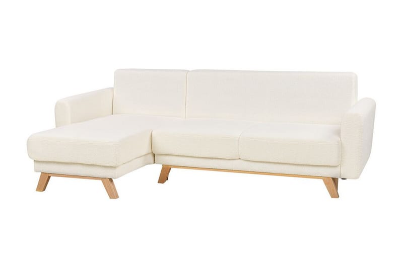 Faustin Hjørnesovesofa 3-personers - Hvid/Lyst træ - Møbler - Sofaer - Sovesofaer