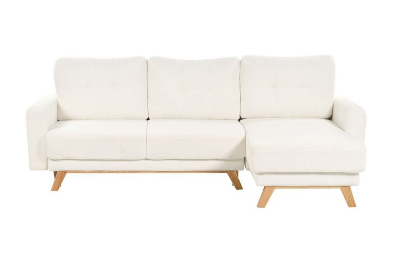 Faustin Hjørnesovesofa 3-personers - Hvid/Lyst træ - Møbler - Sofaer - Sovesofaer