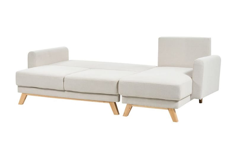 Faustin Hjørnesovesofa 3-personers - Beige/Lyst træ - Møbler - Sofaer - Sovesofaer