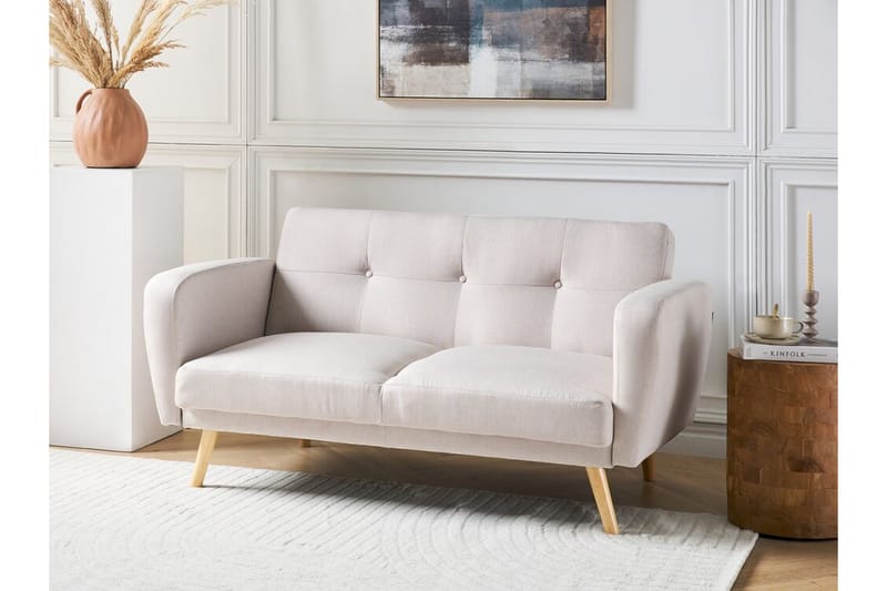 Feliks Sovesofa 2-personers - Beige/Lyst træ - Møbler - Sofaer - Sovesofaer