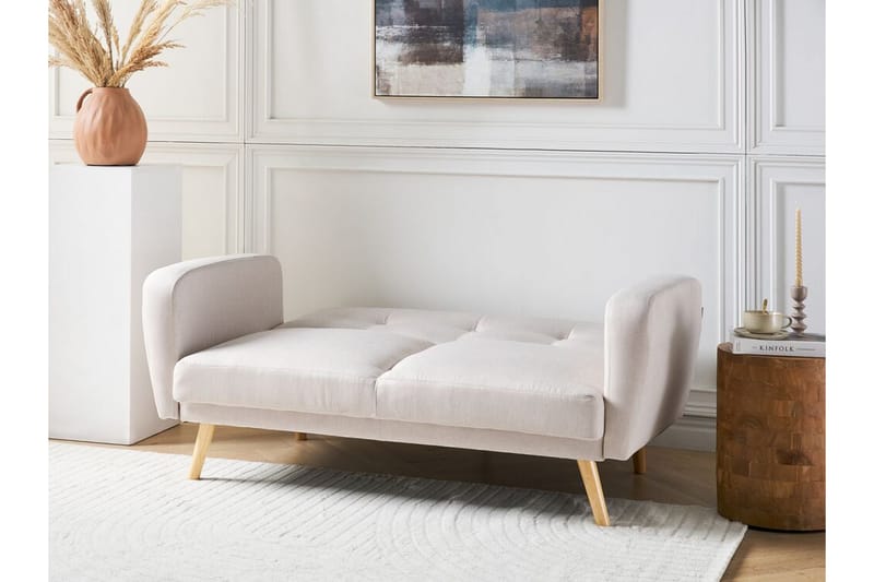 Feliks Sovesofa 2-personers - Beige/Lyst træ - Møbler - Sofaer - Sovesofaer