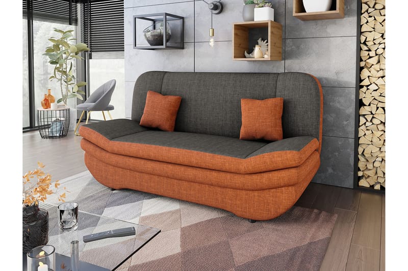 Figurelle Sovesofa 2-personers - Grå/Orange - Møbler - Sofaer - Sovesofaer