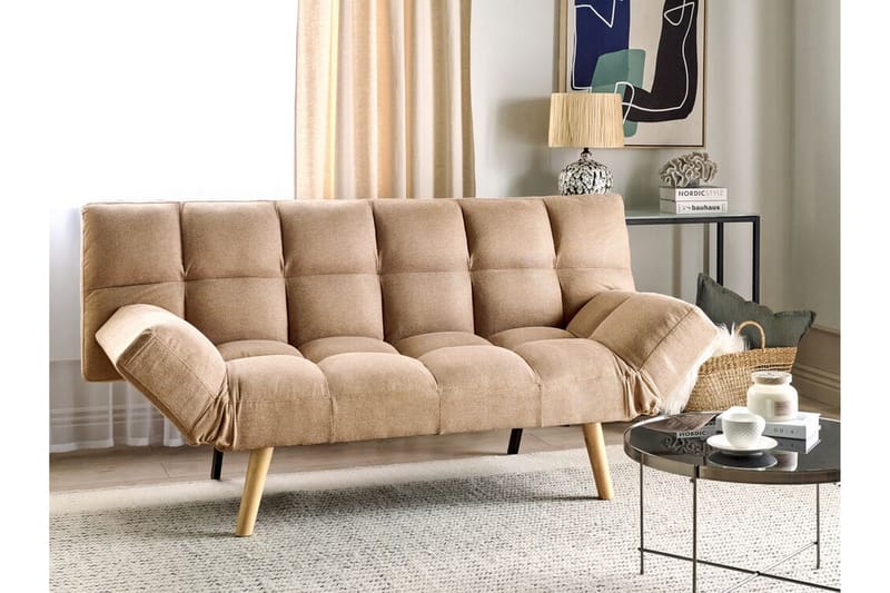 Fiora Sovesofa 3-personers - Brun/Lyst træ - Møbler - Sofaer - Sovesofaer