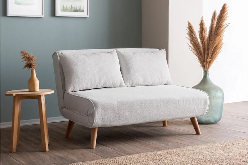 Folde Teddy Sovesofa 2-sæder Cream - Cream - Møbler - Sofaer - Sovesofaer