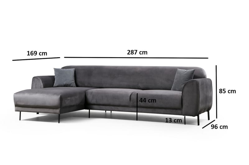 Gajanejos Chaiselongsovesofa - Grå - Møbler - Sofaer - Sovesofaer