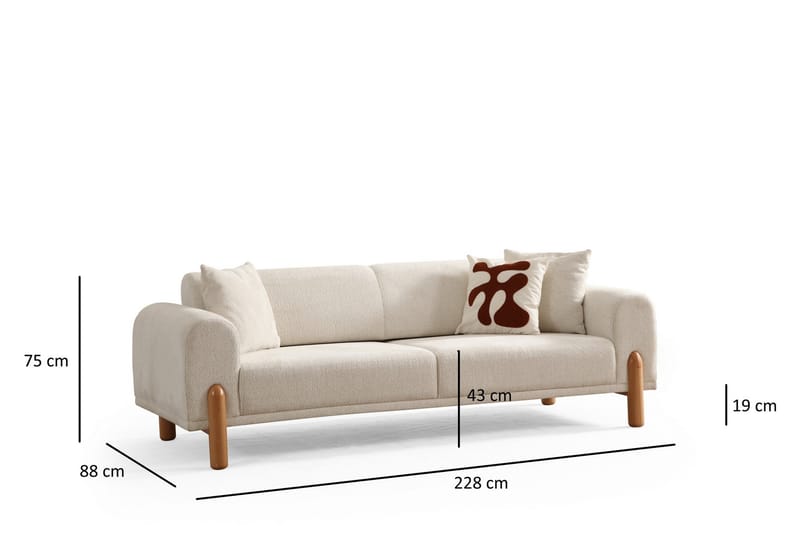 Godiva Sovesofa 3-personers - Creme - Møbler - Sofaer - Sovesofaer