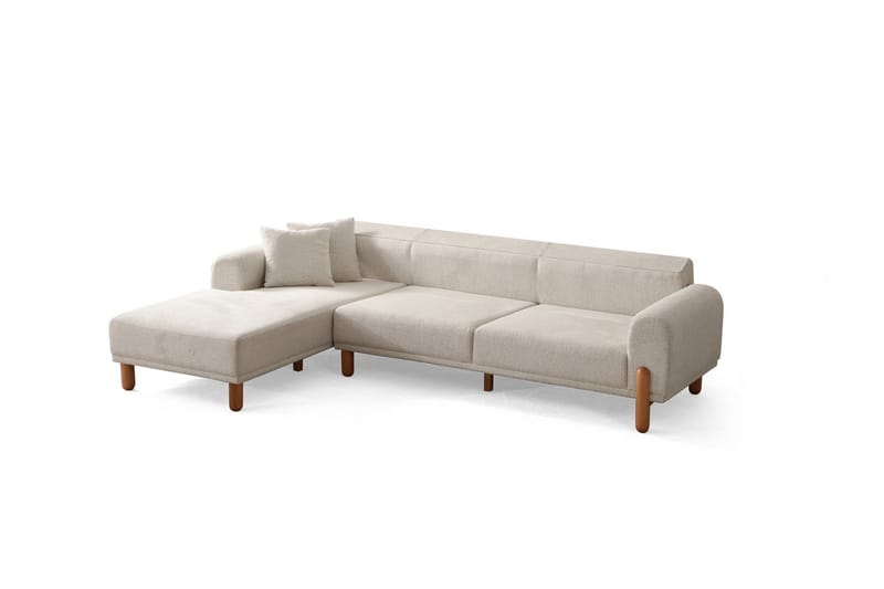 Godiva Sovesofa med Chaiselong 3-personers - Creme - Møbler - Sofaer - Sovesofaer