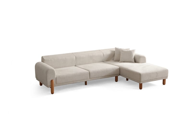 Godiva Sovesofa med Chaiselong 3-personers - Creme - Møbler - Sofaer - Sovesofaer