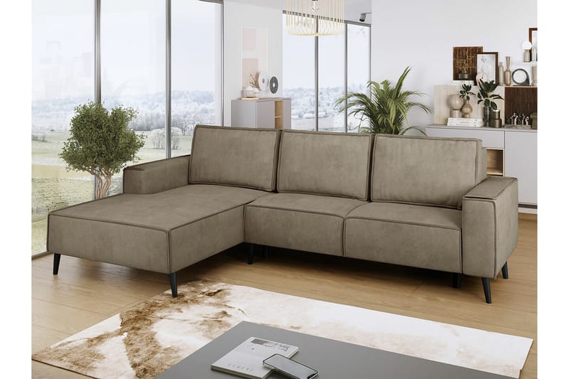 Graystone 3-pers. Hjørnesovesofa - Beige - Møbler - Sofaer - Sovesofaer