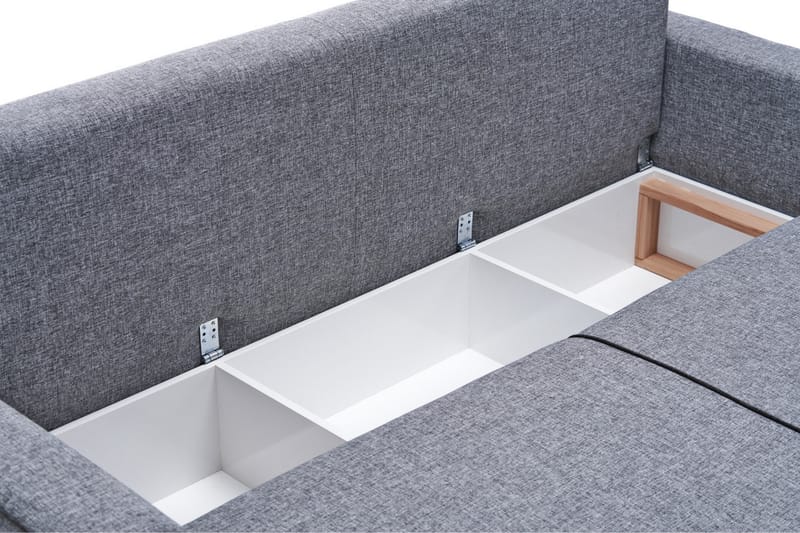 Highbank Sovesofa m. Chaiselong 4-Pers. 200x150 - Grå - Møbler - Sofaer - Sovesofaer