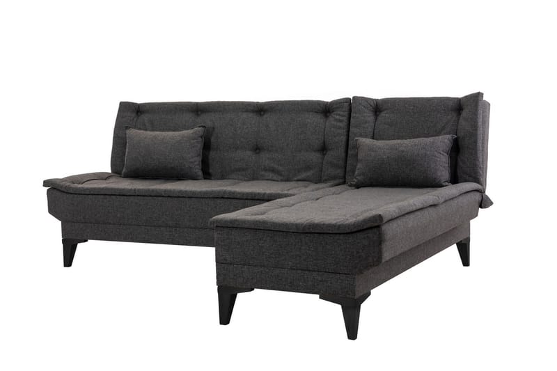 Hunterville Sovesofa med Chaiselong 4-personers - Antracit - Møbler - Sofaer - Sovesofaer