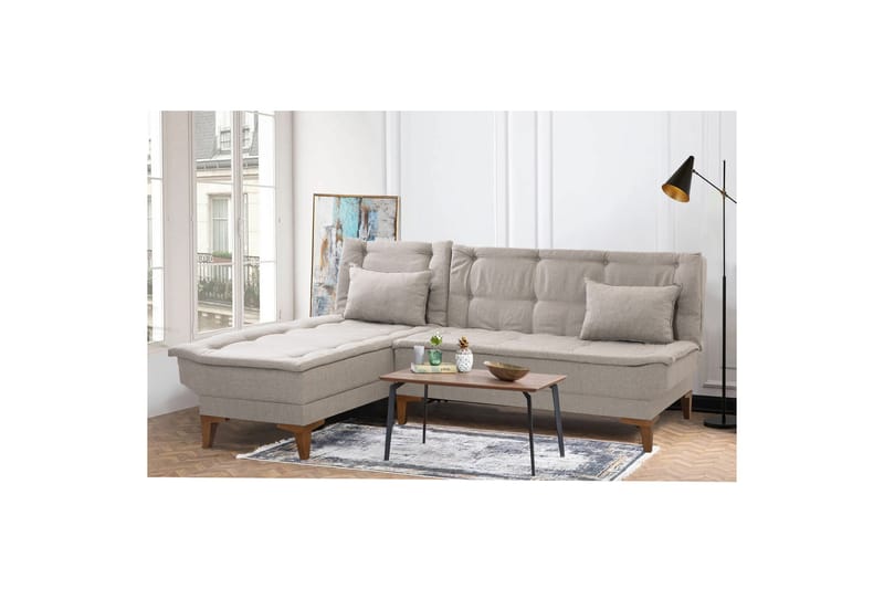 Hunterville Sovesofa med Chaiselong 4-personers - Beige - Møbler - Sofaer - Sovesofaer