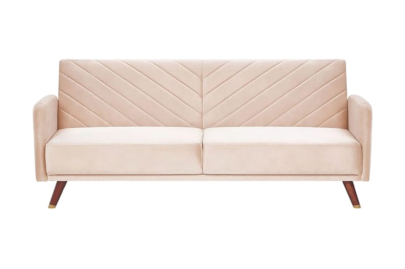 Induja 3-Pers. Sovesofa - Velour/Beige - Møbler - Sofaer - Sovesofaer