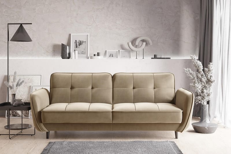 Katsuya Sovesofa 3-Pers. - Gul/Beige - Møbler - Sofaer - Sovesofaer