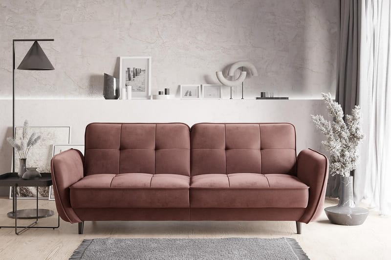 Katsuya Sovesofa 3-Pers. - Lyserød - Møbler - Sofaer - Sovesofaer