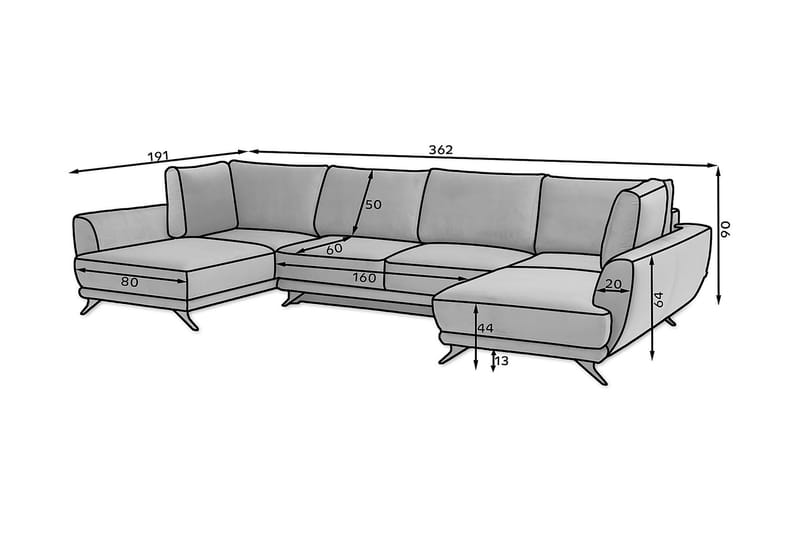 Katun Sovesofa Dobbelt chaiselong - Brun - Møbler - Sofaer - Sovesofaer