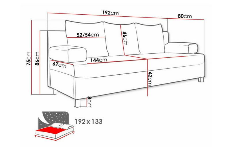 Kintore 2-pers. Sovesofa - Mørkegul - Møbler - Sofaer - Sovesofaer