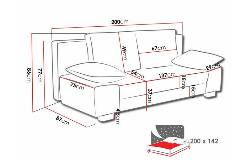 Kintore 2-pers. Sovesofa - Lysebrun - Møbler - Sofaer - Sovesofaer