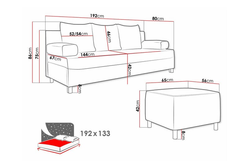 Kintore 2-pers. Sovesofa - Mørkeblå - Møbler - Sofaer - Sovesofaer